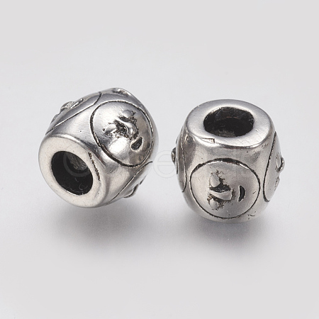 Ion Plating(IP) 304 Stainless Steel European Beads STAS-J022-049AS-1