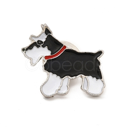 Dog Enamel Pin with Brass Butterfly Clutches JEWB-A006-01C-1