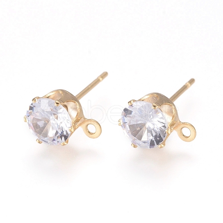 Brass Stud Earring Findings KK-L199-B01-G-1