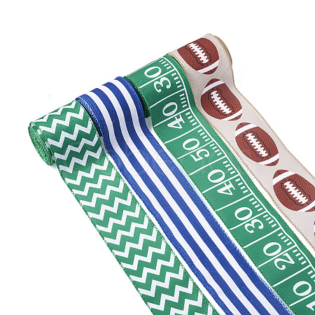 4 Rolls 4 Style Polyester Ribbons OCOR-PJ0001-004-1