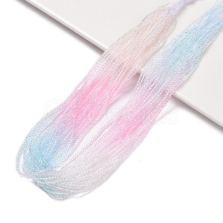 Transparent Gradient Color Glass Beads Strands GLAA-G101-2mm-06-1