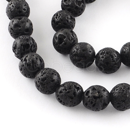 Natural Dyed Lava Rock Gemstone Round Bead Strands G-R293-05-1