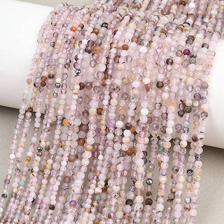 Natural Purple Rutilated Quartz Beads Strands G-RM250104-D7-1