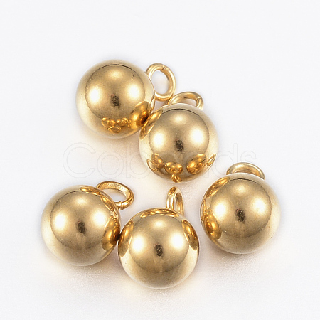 Ion Plating(IP) 304 Stainless Steel Sphere Charms STAS-H394-11G-1