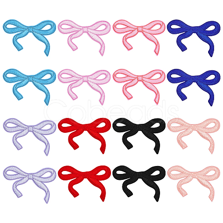 16Pcs 8 Colors Polyester Iron on/Sew On Patches PATC-FG0002-79-1