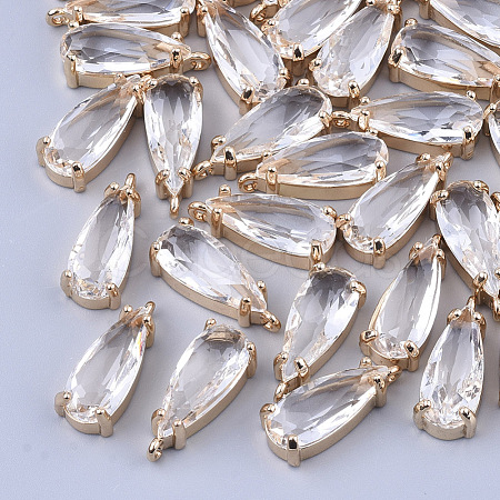 Transparent Glass Pendants GLAA-T007-22F-1