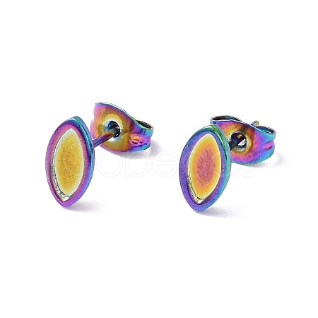 Ion Plating(IP) 304 Stainless Steel Stud Earring Finding EJEW-I285-02MC-1