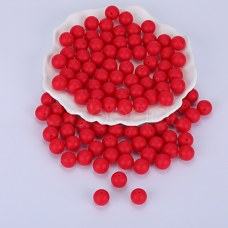 Round Silicone Focal Beads SI-JX0046A-126-1