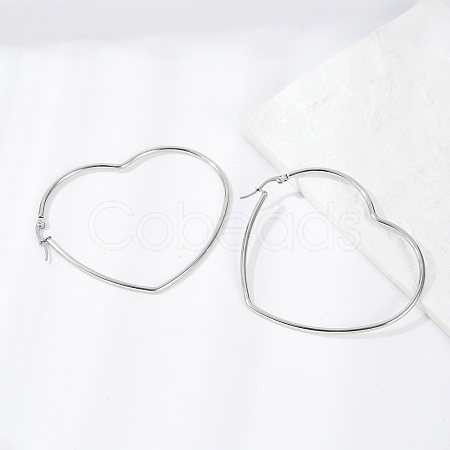 Tarnish Resistant 201 Stainless Steel Hoop Earrings LS-EJEW-A052-09C-1