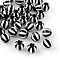 Strip Opaque Acrylic Beads, Round, Black, 16x15mm, Hole: 3mm