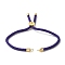 Cotton Cord Bracelet Making, with Brass Findings, Flat Round with Tree of Life, Real 18K Gold Plated, Mauve, 8-5/8 inch(22cm), Hole: 2mm