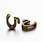 Tibetan Style Antique Bronze Plated Alloy Letter Slide Charms, Nickel Free, Letter.U, 10~12x8~13x4mm, Hole: 2x8mm