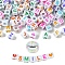 DIY Bracelet Making Kits, Including Letter & Heart Acrylic Cube Beads, Elastic Thread, Mixed Color, 330Pcs/bag