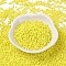 12/0 Grade A Baking Paint Glass Seed Spacer Beads, Yellow, 2x1.5mm, Hole: 0.7mm, about 2840pcs/50g