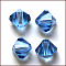 Imitation Austrian Crystal Beads, Grade AAA, K9 Glass, Faceted, Bicone, Cornflower Blue, 4x4mm, Hole: 0.7~0.9mm