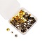 Environment-friendly Brass Head Pins, Flat Round, Mixed Color, 10x9mm, Pin: 1.2mm, 3 colors, 50pcs/color, 150pcs/box