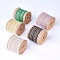 Burlap Ribbon, Hessian Ribbon, Jute Ribbon, with Lace, for Jewelry Making, Mixed Color, 2-1/8 inch(55mm), about 2m/roll