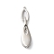 Brass Fold Over Clasps, Teardrop, Platinum, 44mm, Hole: 1.2mm