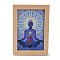 Yoga Gemstone Chakra Picture Frame Stand, with Wood Rectangle Picture Frame, Reiki Energy Stone Home Office Decoration, BurlyWood, 75x120x165mm, Inner Diameter: 140x90mm