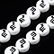 Handmade Porcelain Ceramic Beads Strands, Printed, Flat Round with Constellation, Scorpio, 10~11x5mm, Hole: 2mm, about 30pcs/strand, 11.81 inches(30cm)