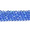 Transparent Electroplate Glass Beads Strands, AB Color Plated, Faceted, Bicone, Light Blue, 4x4mm, Hole: 0.8mm, about 82~85pcs/strand, 30.5~31cm