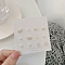 6 Pairs Anti-Tarnish Exquisite 925 Sterling Silver Stud Earrings Sets for Girls Women, Mixed Shape, Golden, Package Size: 75x75mm