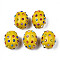 Polymer Clay Rhinestone Beads, Pave Disco Ball Beads, Oval, Goldenrod, PP15(2.1~2.2mm), 16.5~18x13~14mm, Hole: 1mm