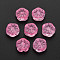 Transparent Glass Beads, Plum Blossom Flower, Hot Pink, 10x10.5x4mm, Hole: 1.2mm