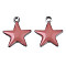 201 Stainless Steel Enamel Charms, Star, Stainless Steel Color, Indian Red, 14.5x12.5x2mm, Hole: 1.5mm