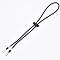 Adjustable Elastic Cord Lanyard Strap, Ear Holder Rope, with Iron Keychain Clasps and Plastic Cord Lock, Black, 62x3mm, Clasp: 22.5x7.5x2mm,  Cord Lock: 25x9mm