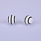 Printed Round with Stripe Pattern Silicone Focal Beads, White, 15x15mm, Hole: 2mm