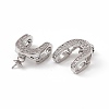 Brass Micro Pave Clear Cubic Zirconia Fold Over Clasps KK-K271-03P-3