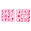 2Pcs Half Fruit Shape DIY Silicone Molds DIY-CJ0002-04-1