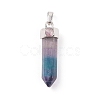 Natural Bullet Fluorite Pointed Pendants G-E308-C11-2