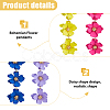 4 Pairs 4 Colors Alloy Flower Dangle Stud Earrings for Women EJEW-FI0002-99-3