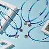 Alloy Enamel Evil Eye Pendant Necklace with Crystal Rhinestone NJEW-JN04206-7