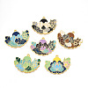 Rack Plating Alloy Enamel Big Pendants ENAM-N056-395-G-1