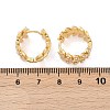 Leaf Brass Hoop Earrings KK-U058-64G-5