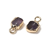 Natural Amethyst Rectangle Charms G-Q169-07G-09-2
