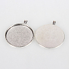 Vintage Tibetan Style Alloy Big Pendant Cabochon Bezel Settings TIBEP-O006-27AS-2