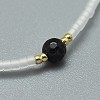 Adjustable Natural Dyed & Heated Black Agate Braided Bead Bracelets BJEW-F391-A02-3