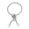 304 Stainless Steel Rolo Chains Slider Ring Findings RJEW-JR00443-3