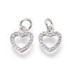 Brass Micro Pave Cubic Zirconia Charms ZIRC-J021-03P-RS-1