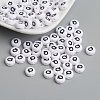 Acrylic Horizontal Hole Letter Beads X-PL37C9070-Q-1