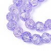 Transparent Crackle Glass Beads Strands GLAA-N053-10mm-05-3