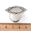 Vintage Adjustable Iron Flower Finger Ring Components Alloy Cabochon Bezel Settings X-PALLOY-O036-03AS-4