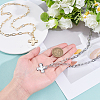 2Pcs 2 Colors Alloy Textured Cross Pendant Paperclip Chain Necklaces NJEW-ME0001-14-3