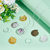 DIY Blank Dome Alloy Flat Round with Mooon Pendant Making Kits DIY-UN0006-45-2