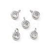Brass Micro Pave Clear Cubic Zirconia Charms KK-D289-48B-P-1