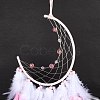 Iron Woven Web/Net with Feather Pendant Decorations AJEW-P097-02-3